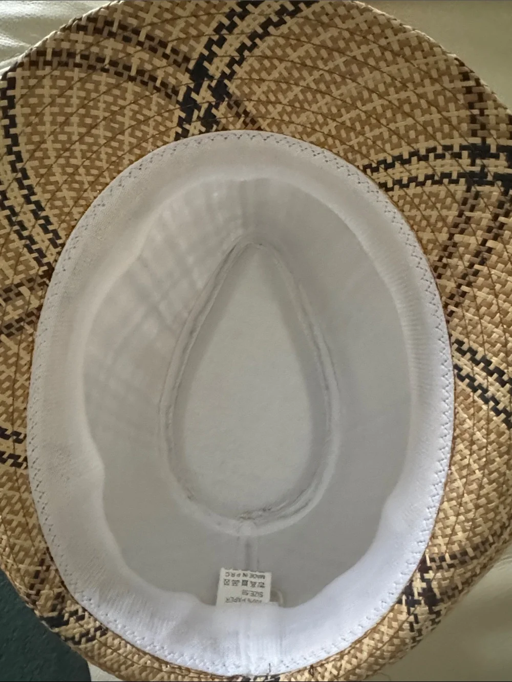 Women's Straw Fedora Hat with Black Band - Natural/Black